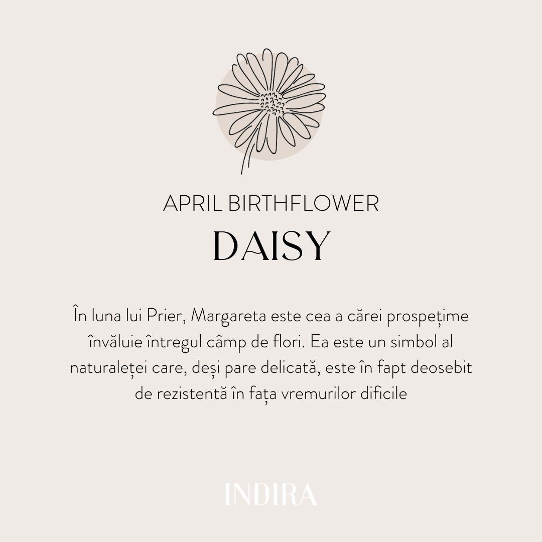 Birth Flower Golden ezüst nyaklánc - Áprilisi margaréta - Indira
