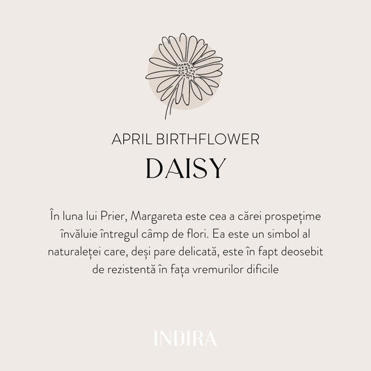Birth Flower Golden ezüst nyaklánc - Áprilisi margaréta - Indira