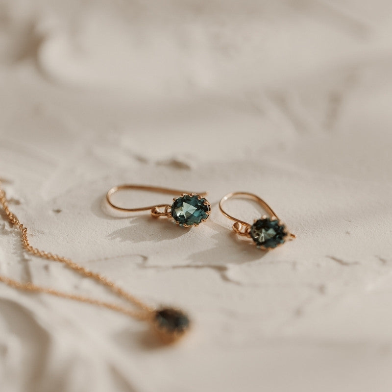 Golden Serene ezüst nyaklánc - London Blue Topaz - Indira