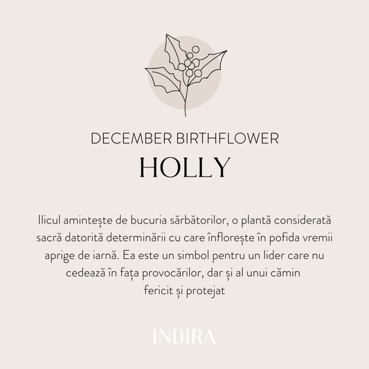 Birth Flower Silver nyaklánc - December Holly - Indira