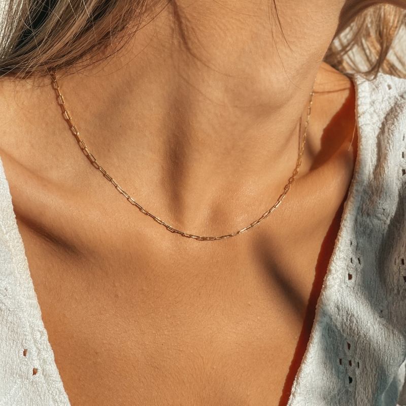 Golden Paperclip ezüst nyaklánc choker - Indira