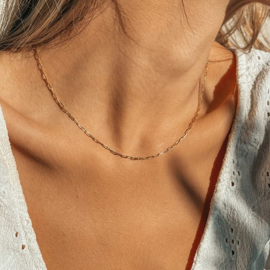 Golden Paperclip ezüst nyaklánc choker - Indira
