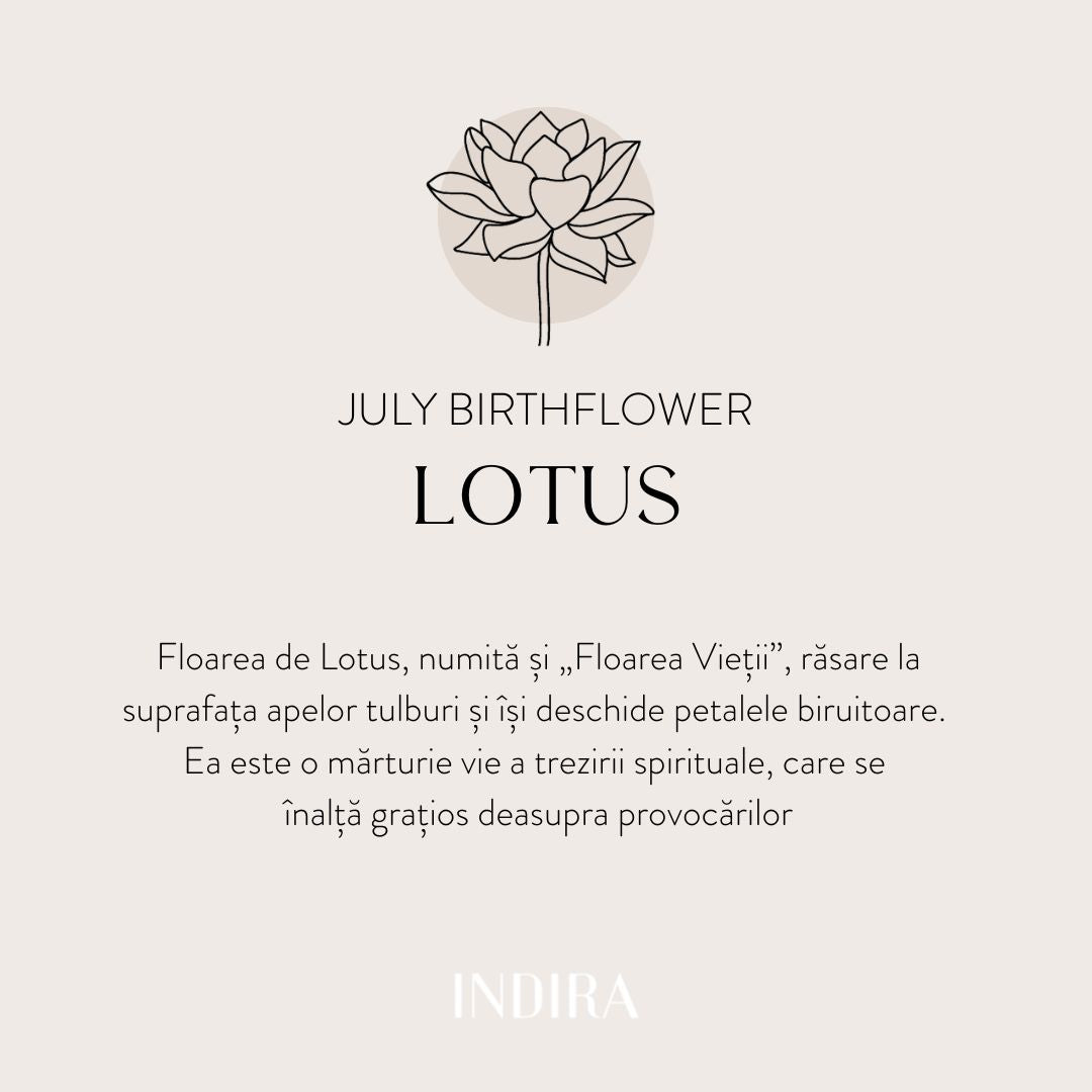Birth Flower Silver nyaklánc - Júliusi Lótusz - Indira