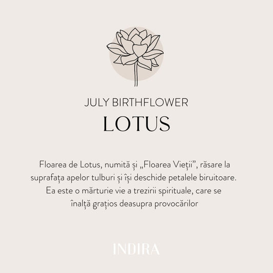 Birth Flower Silver nyaklánc - Júliusi Lótusz - Indira