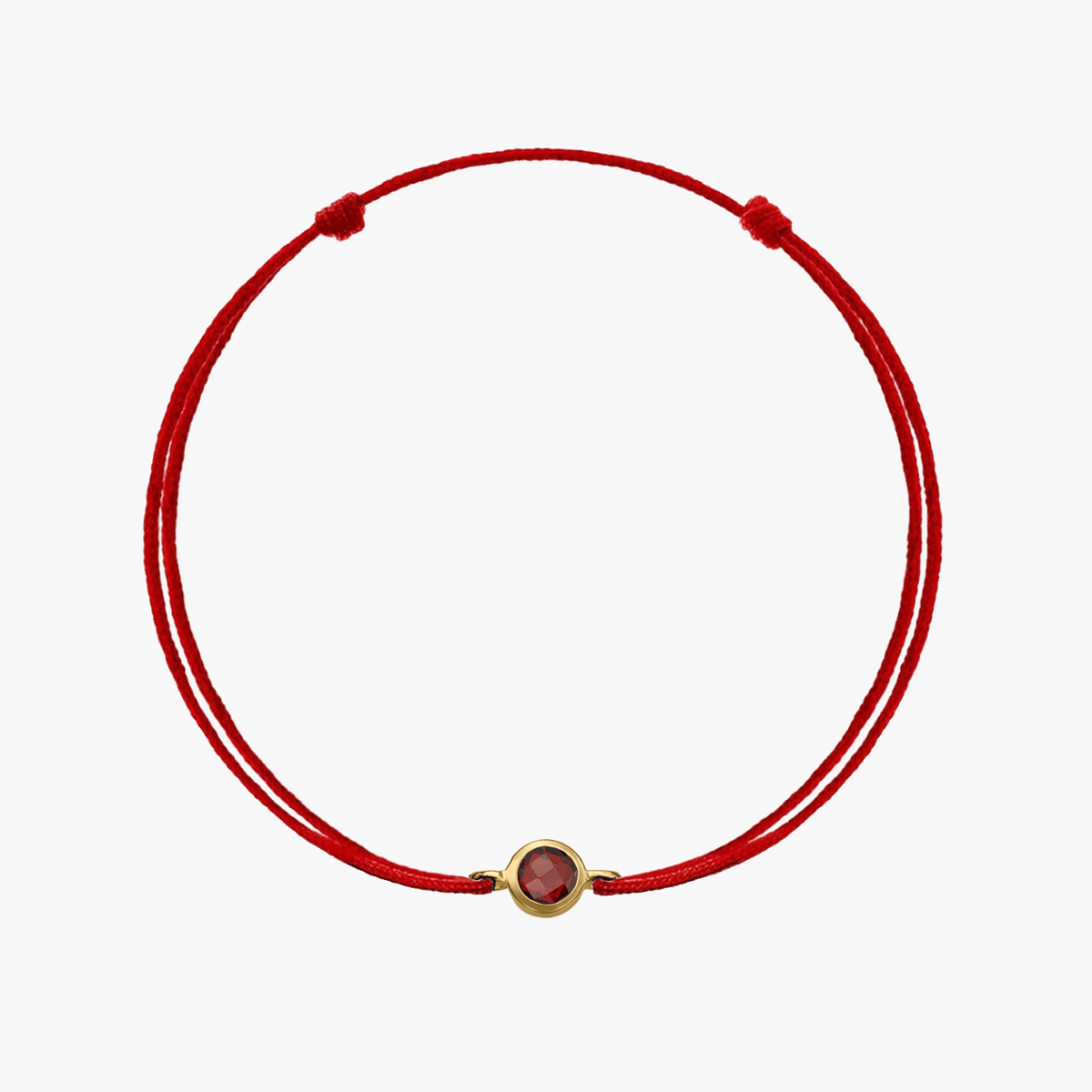 Ezüst Birthstone Golden januári karkötő - Gránát - Indira