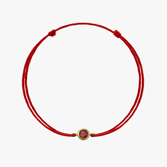 Ezüst Birthstone Golden januári karkötő - Gránát - Indira