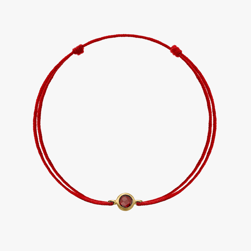 Ezüst Birthstone Golden januári karkötő - Gránát - Indira