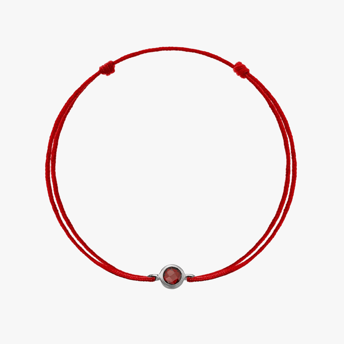 Birthstone ezüst szálas karkötő január - Gránát - Indira