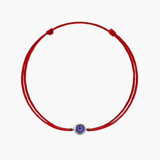 Birthstone Silver szeptemberi ezüst zsinóros karkötő - Zafír - Indira