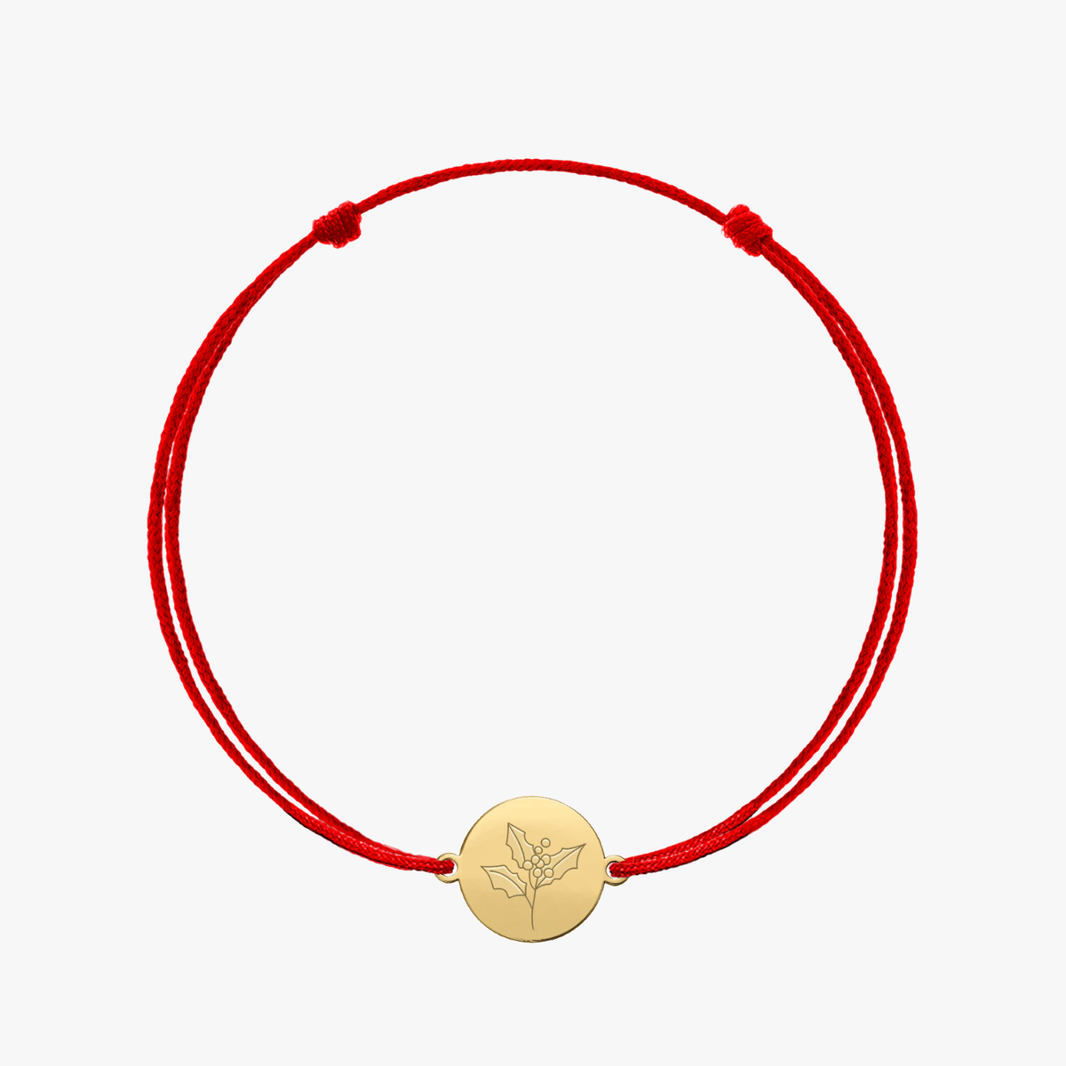 Golden BirthFlower ezüst zsinór karkötő - December Holly - Indira