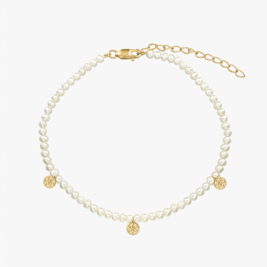 Golden Venus ezüst bokalánc - Természetes gyöngyök - Indira