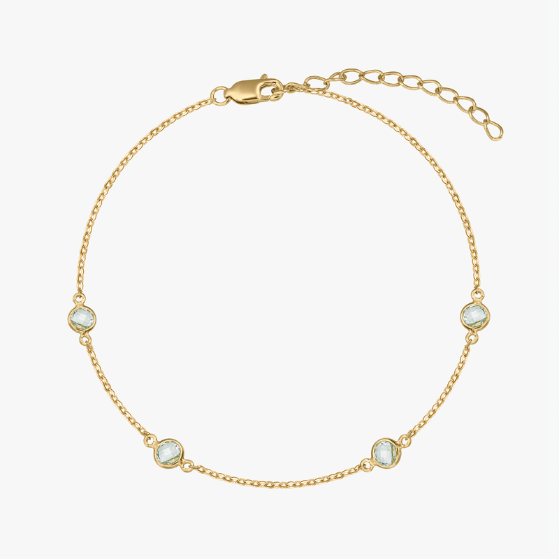 Birthstone Golden December ezüst karkötő - Kék Topáz - Indira