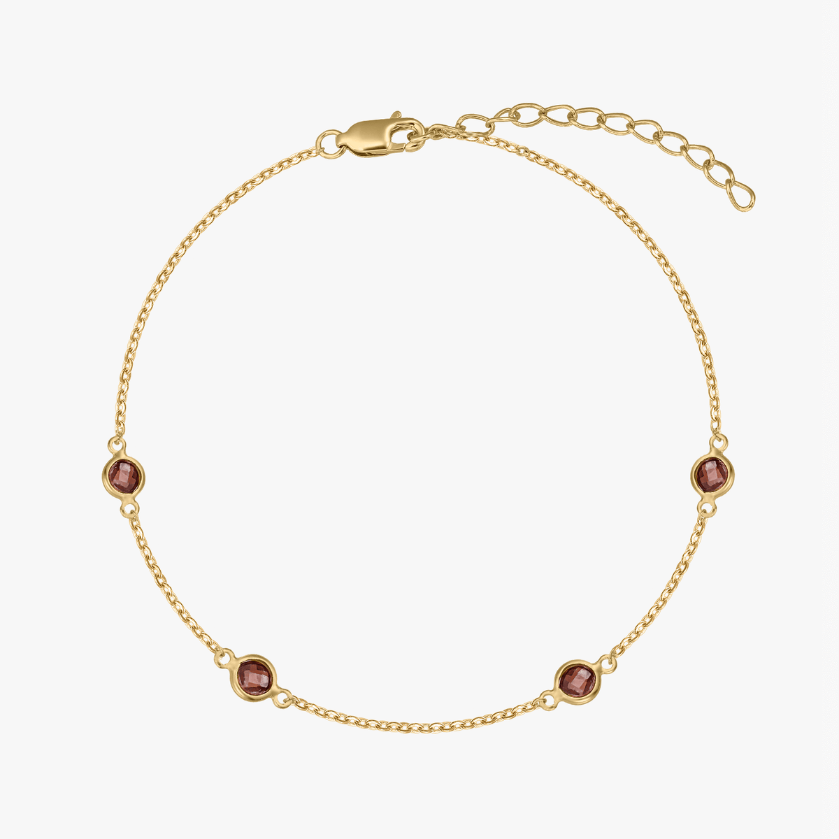 Ezüst Birthstone karkötő Golden January - Gránát - Indira