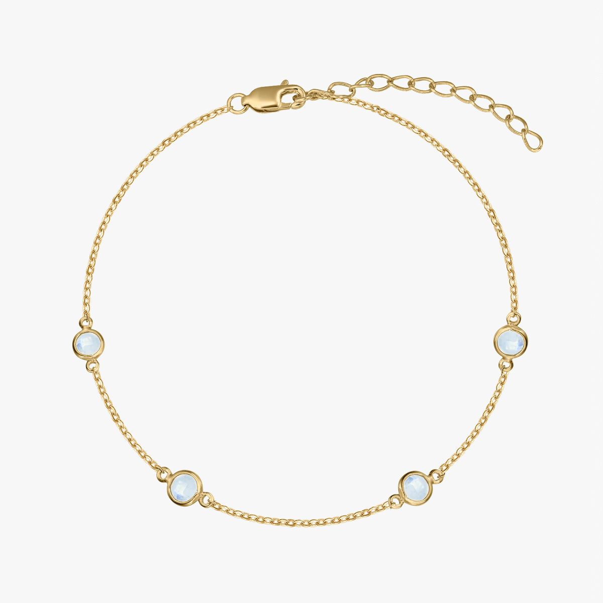 Birthstone Golden June ezüst karkötő - Holdkő - Indira
