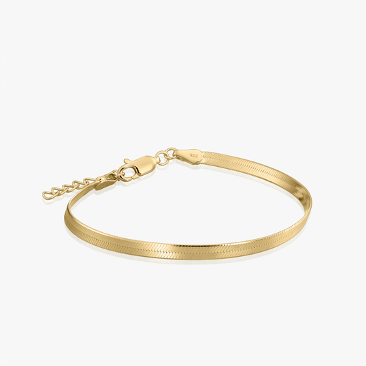 Ezüst Golden Herringbone karkötő - Indira