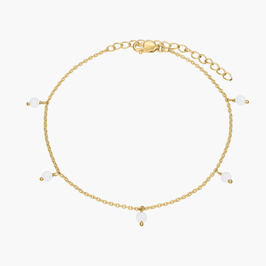 Ezüst bokalánc Golden Gem Droplet - Holdkő - Indira