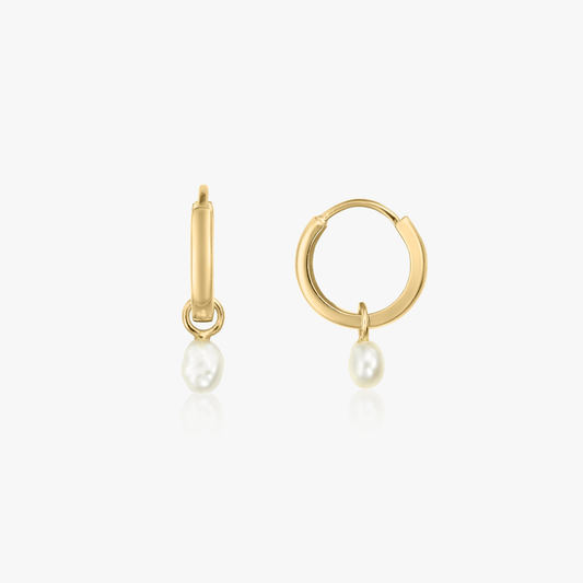 Indira Little Golden Drop ezüst fülbevalók - Természetes gyöngyök