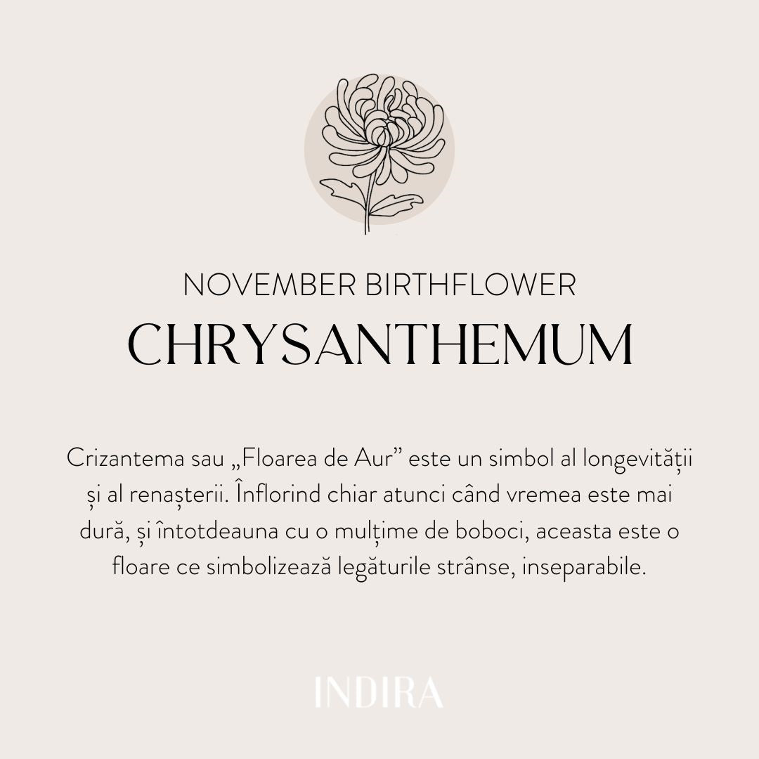 Indira Arany Medál Birth Flower - November Krizantém