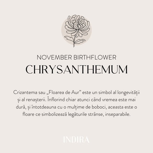 Indira Arany Medál Birth Flower - November Krizantém