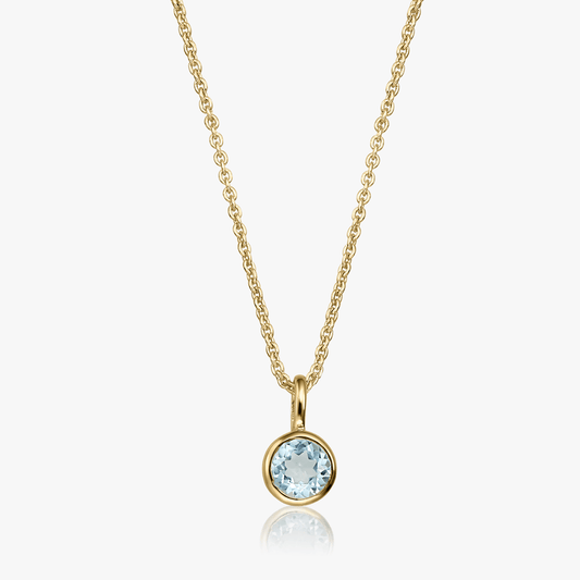 Birthstone Golden December ezüst nyaklánc - Kék topáz - Indira
