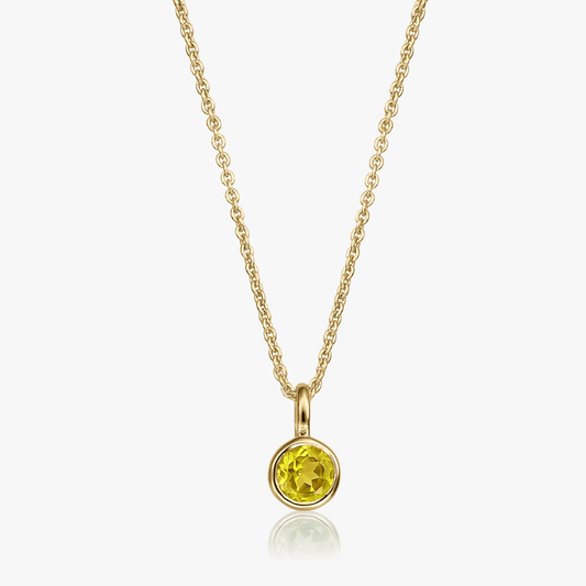 Ezüst Birthstone Golden November nyaklánc - Citrin - Indira