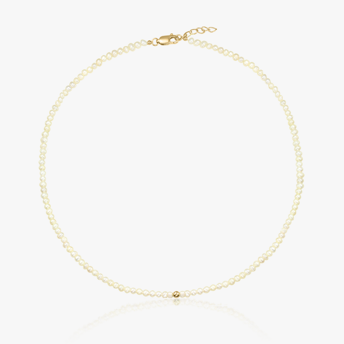 Golden Glamour ezüst nyaklánc - Természetes gyöngyök - Indira