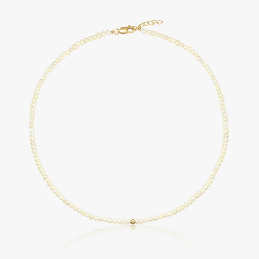 Golden Glamour ezüst nyaklánc - Természetes gyöngyök - Indira