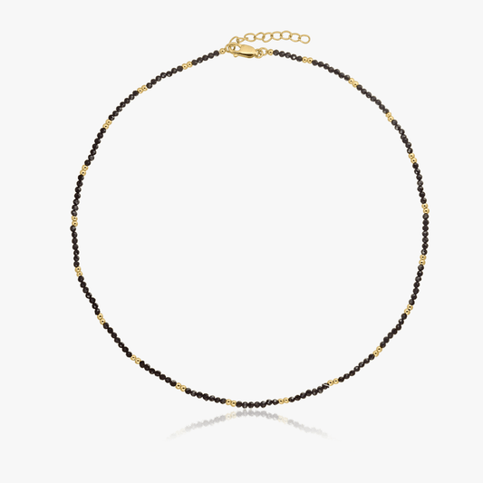 Golden SummerScape ezüst nyaklánc – Black Spinel - Indira