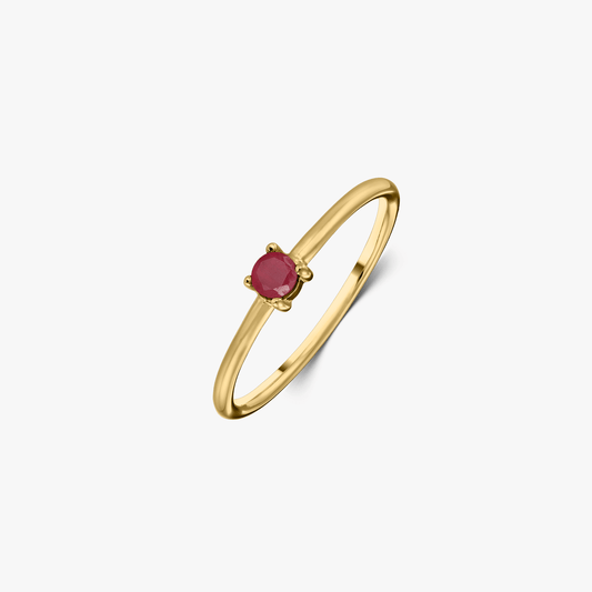 Birthstone Golden júliusi ezüst gyűrű - Rubin - Indira