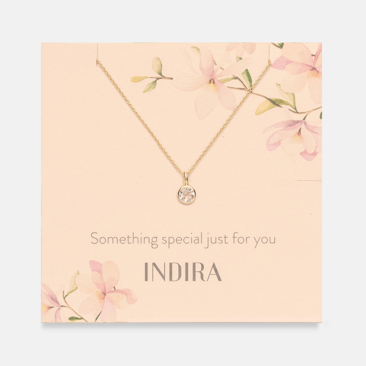 Birthstone Golden Április nyaklánc ezüstből - Fehér Topáz - Indira