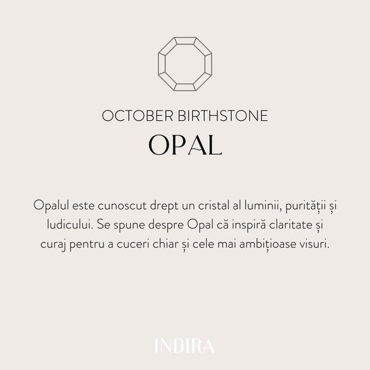 Birthstone október medál ezüstből - Opál - Indira