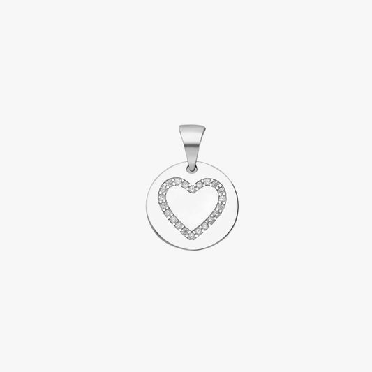 Love Shape ezüst medál – Cirkónium – Indira