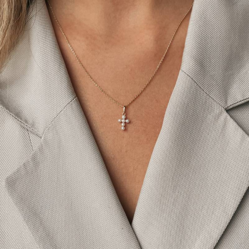 Arany medál Pearl Cross - Természetes gyöngyök - Indira