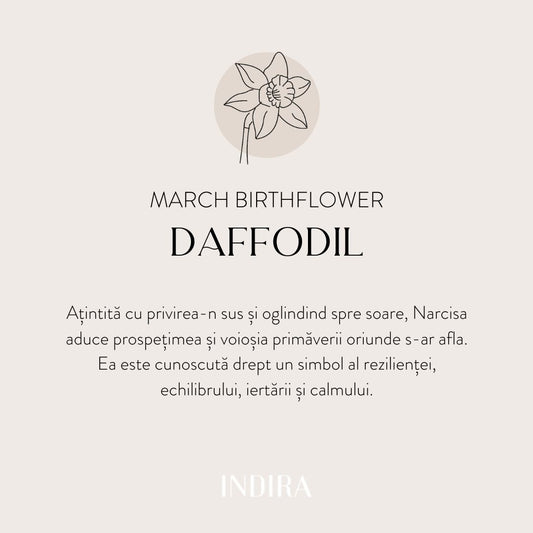 Birth Flower arany medál - Márciusi Nárcisz - Indira