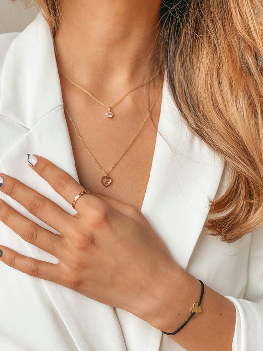 Birthstone Golden December ezüst nyaklánc - Kék Topáz - Indira