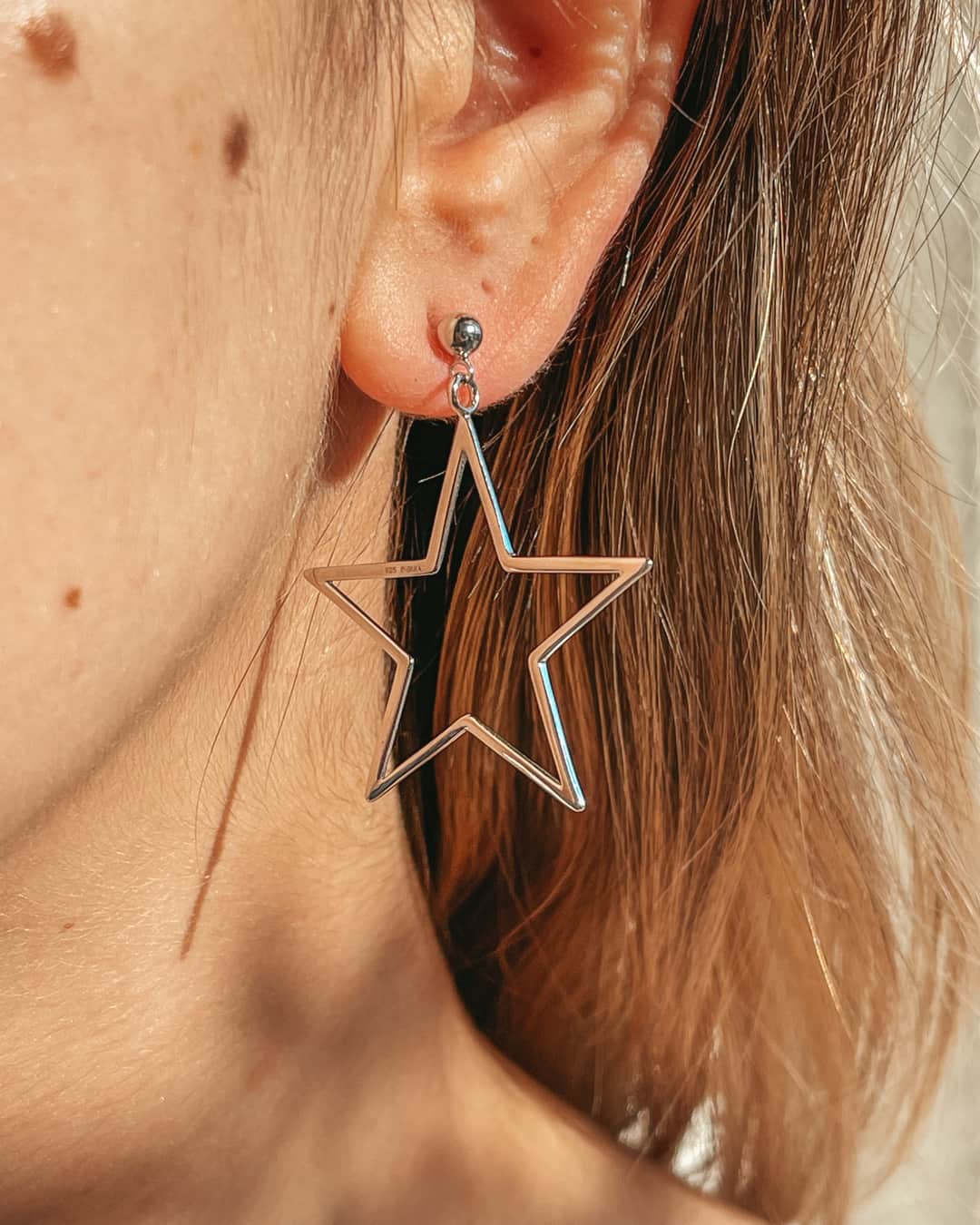 Ezüst Star Shape fülbevaló - Indira
