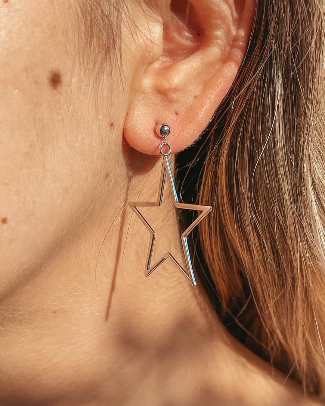 Ezüst Star Shape fülbevaló - Indira