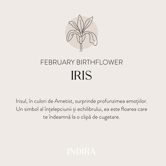 Fehér arany zsinór karkötő Birth Flower - Februári Írisz - Indira