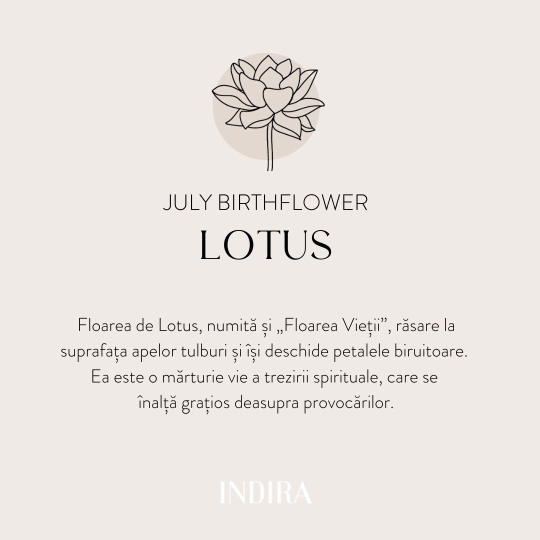 Arany születési virág medál - Július Lótusz - Indira