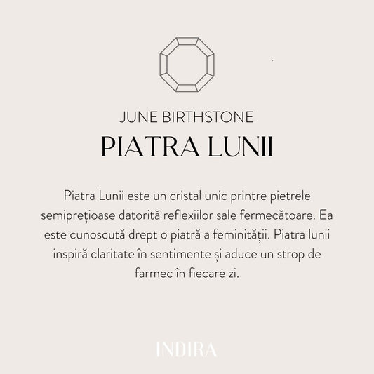 Ezüst Birthstone Júniusi karkötő - Holdkő - Indira