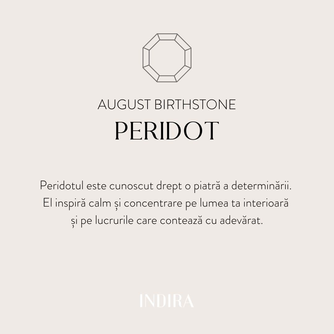 Birthstone Golden August ezüst karkötő - Peridot - Indira
