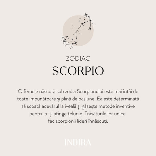 Ezüst Zodiákus Nyaklánc - Skorpió - Indira
